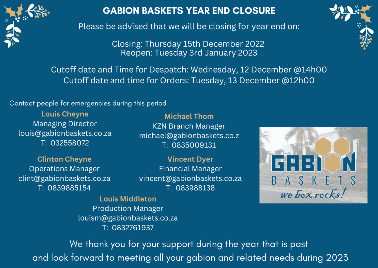 GABION MODELS Gabion Baskets