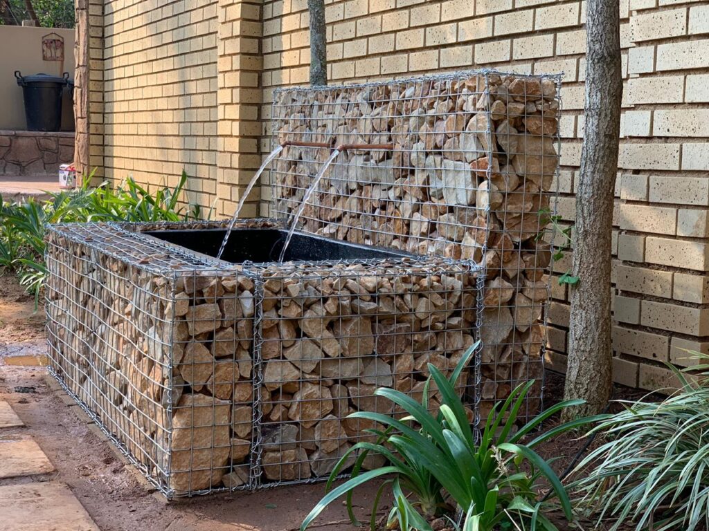 Water Feature The Process Gabion Baskets